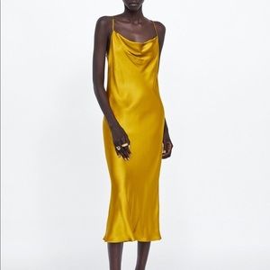 Zara mustard yellow slip dress - Size Small